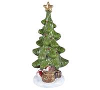 Mr Crimbo Christmas Tree Ornament 28cm Room Decoration Sparkling Glitter Decorated With Gold Star Baubles Xmas Presents Gifts Snow Resin Festive Indoor 11 Inch