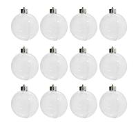 Mr Crimbo Pack of 12 DIY Christmas Baubles Clear Fillable Balls Arts Crafts 8cm