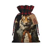 Mr. Dancing Tiger Two Color Drawstring Gift Bag M Beautiful Convenient Suitable For Christmas Birthdays