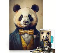 Mr Dapper Panda Bear 1000 Pieces Jigsaw Puzzles for Adults Strong Logic Toy Relaxing Fun Clear Edge Memorable Gift (50x75cm)