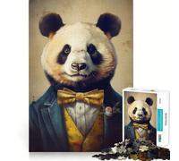 Mr Dapper Panda Bear Jigsaw Puzzles for Adults1000 Piece Mind Exercise Toy Indoor Fun Precision Cut (38x52cm)