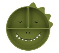 Mr. Dino Compartmentalized Suction Plate Green one size