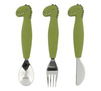 Mr. Dino Silicone Cutlery - Set of 3 Green one size