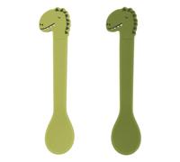 Mr. Dino Silicone Spoons - Set of 2 Green one size