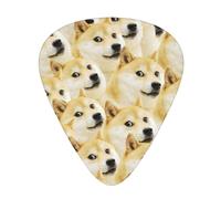 Mr Doge Meme Print Guitar Picks, 12 Pcs Guitar Plectrums Celluloid Pick Classical Triangle Picks for Acoustic, Electric, Bass Guitar including 0.46mm 0.71mm 0.96mm