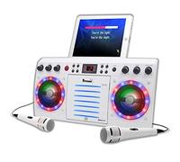 Mr. Entertainer Beatbox Karaoke Machine 2 Microphones - CDG/CD+G Player, Built in Disco Lights - 240 Song Party Pack With 2 Wired Microphones - Easy Family Singalong