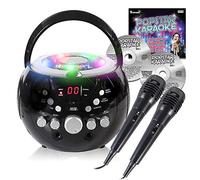 Mr Entertainer Boombox Karaoke Machine with built in light & bluetooth includes Big Hits of kids party & 2017 CDG Hits pack