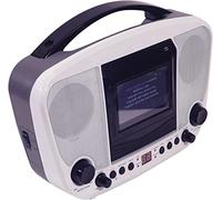 Mr Entertainer Portable CDG Bluetooth Karaoke Player with built in 3.5" monitor & 40 Track 2017 Hits Discs (White/Black)