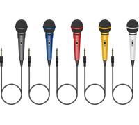 Mr Entertainer Soundlab Dynamic Karaoke Microphone With Fixed 3m 6.35mm Jack Lead Pack of 5