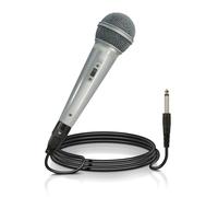 Mr Entertainer Soundlab Dynamic Vocal Microphone With Fixed 3m 6.35mm Jack Lead Silver