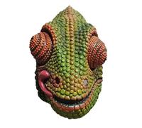 Mr.Fashion Creative parody of God beast latex mask - sand sculpture online celebrity live props - Halloween animal head cover (Chameleon mask)