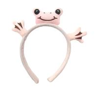 Mr.Fashion Cute cartoon funny selling cute frog hair band girl face wash party wash little frog hair band accessories (Coral-colored headbands)