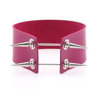 Mr.Fashion Jugoth Primordial Rebel Peak Modern Leather Choker Necklace, Faux Leather, No Gemstone