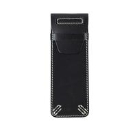 Mr.Fashion Leather men's handmade pocket protector pen case, vintage creative gifts, vegetable tanned leather pen case protector (black)