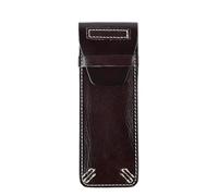 Mr.Fashion Leather men's handmade pocket protector pen case, vintage creative gifts, vegetable tanned leather pen case protector (dark coffee)