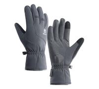Mr.Fashion Men's and Women's General Outdoor Cycling Warm Ski Gloves: Touchscreen Plus Fleece Windproof Waterproof Non-Slip Gloves (Grey, M)