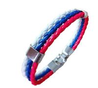Mr.Fashion National flag bracelet - PU leather wristband for football fans, hand accessories for football matches, One Size, Faux Leather Metal, no gemstone
