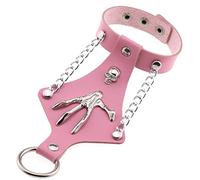 Mr.Fashion Over-the-top non-mainstream ring bracelet One leather strap Punk Goth Skull claw cuff bracelet, Faux Leather, No Gemstone