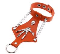 Mr.Fashion Over-the-top non-mainstream ring bracelet One leather strap Punk Goth Skull claw cuff bracelet, Faux Leather, No Gemstone