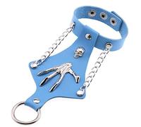 Mr.Fashion Over-the-top non-mainstream ring bracelet One leather strap Punk Goth Skull claw cuff bracelet, Faux Leather, No Gemstone