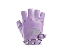 Mr.Fashion Punk Leather Fingerless Gloves - Suitable for Teenagers and Women for Driving Cycling Scooter Cosplay Gloves (Purple)