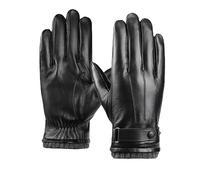 Mr.Fashion Winter Warm and Fleece Thickened Touch Screen Men's Sheepskin Gloves - Cycling, Driving, Outdoor Wind and Anti-slip (Black, XL)