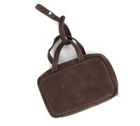 Mr.Fashion Women's leather retro casual mini purse Suede leather multi-color zipper purse cute compact portable small hanging bag, Velvet-Coffee, Light Luxury