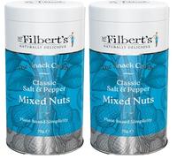 Mr Filbert’s Classic Salt & Pepper Mixed Nuts - 70g Pouch | Gourmet Roasted Nut Mix | Vegan & Gluten Free (Pack of 2)