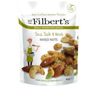 Mr Filbert's Herb Roasted Mixed Nuts with Sea Salt, Peanuts Cashews and Almonds, Garlic and Basil Savoury Nut Snack, 20 x 40g