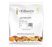 Mr Filbert's Salt & Pepper Cashews - 1.5kg Bulk Pack | Oven Roasted & Tumbled in Sea Salt & Black Pepper | Vegan, Dairy & Gluten Free Snack