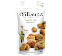 Mr Filbert's Wild Garlic Herb Mixed Nuts, Roasted Peanuts Cashews Almonds and Hazelnuts, Savoury Natural Nut Snack with Aromatic Herbs, 12 x 100g