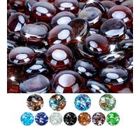 Mr. Fireglass 10 Pound Fire Glass Beads, 1/2" Reflective Round Fire Glass Drops for Fireplace Fire Pit & Lanscaping, High Luster Amber