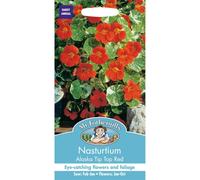 Mr Fothergills - Pictorial Packet - Flower - Nasturtium Alaska Tip Top Red - 25 Seeds