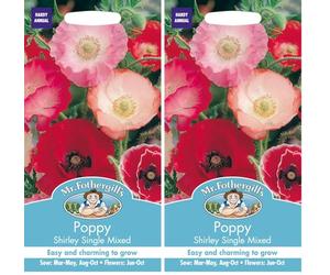Mr. Fothergill's Shirley Single Poppy Mixed Flower Seeds (Pack of 2)