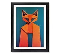 Mr Fox Abstract Art Vol.3 Framed Print | A2 Black Framed Wall Art | Ready to Hang | Abstract Animal Picture | Living Room Bedroom Lounge Office