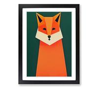 Mr Fox Abstract Vol.1 Framed Print | A2 Black Framed Wall Art | Ready to Hang | Abstract Animal Picture | Living Room Bedroom Lounge Office