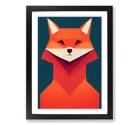 Mr Fox Abstract Vol.2 Framed Print | A2 Black Framed Wall Art | Ready to Hang | Abstract Animal Picture | Living Room Bedroom Lounge Office