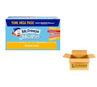 Mr Freeze Assorted Ice Pops Bulk Pack 75 x 90ml - Mixed Fruit & Cola Flavors Freeze Pops for Summer Parties & Kids Treats