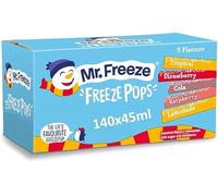 Mr Freeze Ice Pops 140 x 45ml - Assorted Flavours Freezable Ice Lollies - Bulk Pack for Parties, Events & Home - Suitable for Vegetarians
