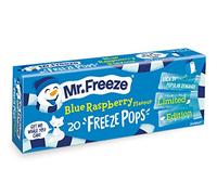 Mr Freeze Ice Pops - Naturally Flavoured Ice Lollies - Blue Raspberry Flavour Vegan Friendly Freeze Pops, 20 x 45 ml (8-Pack)