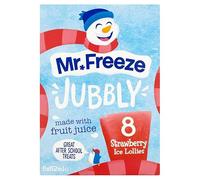 Mr Freeze Jubbly Strawberry Ice Lollies, Made with Fruit Juice, 8 Pack, 62ml Each