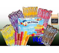 Mr Freeze Pops Assorted Flavours 140x45ml - Freeze Pops Lemonade, Raspberry, Strawberry & Tropical Flavors - Perfect for Parties & Kids Refreshing Ice Pops for Summer Fun - Bulk Pack of 140 ice pops
