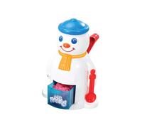 Mr Frosty The Ice Crunchy Maker, Retro Plastic Snowman Shaped Toy Machine for Kids with Ice Cube Mould and Shape Tray to Create Slushies, Ice Lollies