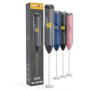 MR FROTH Handheld Milk Frother - Battery-Operated Coffee Frother Wand - Durable & Food-Safe Drink Mixer - Noise-Free, No Shaking - Electric Hand Held Coffee Whisk Frother for Matcha, Milkshake (Grey)