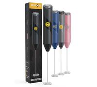 MR FROTH Handheld Milk Frother - Battery-Operated Coffee Whisk Wand - Durable & Food-Safe Drink Mixer - Noise-Free, No Shaking - Electric Hand Held Coffee Whisk Frother for Matcha, Milkshake (Black)