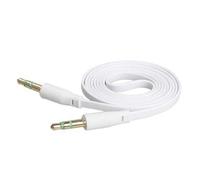 Mr. Gadget Solution® 3.5mm Male to Male M/M Flat Noodle Music Record Stereo Audio Auxiliary AUX Cable Cord - White