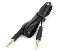 Mr. Gadget Solution® 3.5mm Male to Male M/M Flat Noodle Music Record Stereo Audio Auxiliary AUX Cable Cord - black