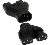 Mr. Gadget Solution® C14 to 2 x C13 IEC Mains Power Y Splitter Adapter Kettle Lead PC Monitor - 2 Pack