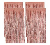 Mr. Gadget Solution® New Tinsel Shimmer FOIL Door Curtain Garlands Birthday Party Disco Decorations-Rose Gold