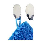 Mr. Gadget Solution® Self-Adhesive Hooks Stainless Steel Strong Silver Sticky Stick on Wall Door Hang 6 Pack